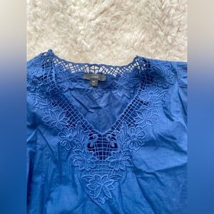 Navy Blue JCrew Embroidered Top